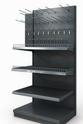 Raft Perforat de Perete H:2110 L:1000 W: 570 mm -1 /  570 mm din plasa - 3
O sectie adaugate cu 4 nivele
